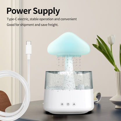 CH08 450ml Rain Humidifier Mushroom Cloud Colorful Night Lamp Aromatherapy Machine, Style: Without Remote Controller(White) by bashfashion