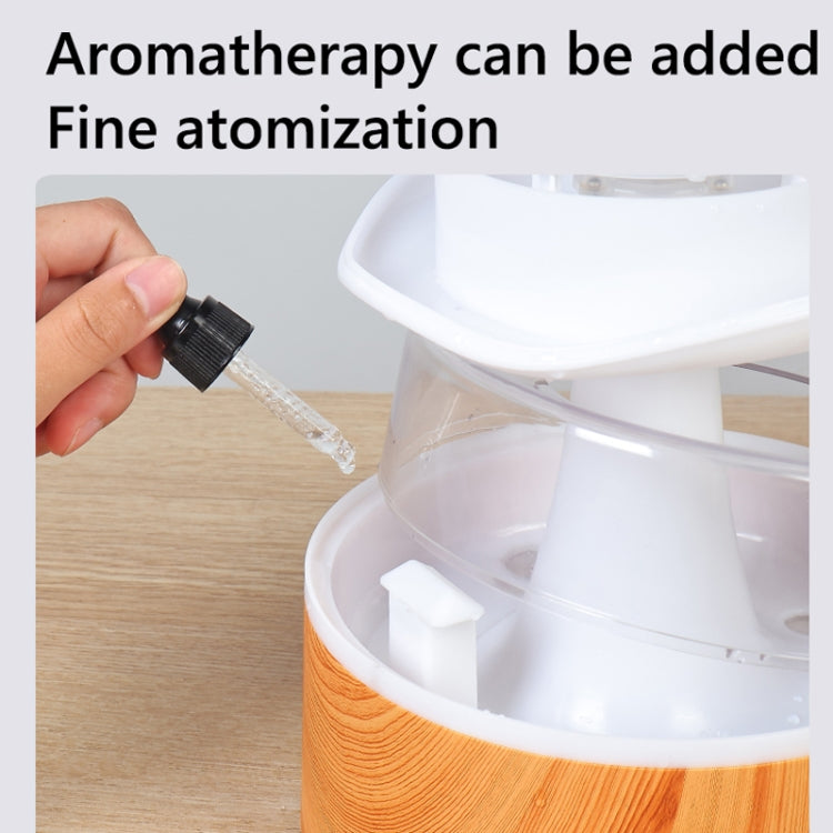 500ml Rain Humidifier Mushroom Cloud Colorful Night Lamp Aromatherapy Machine With Remote Control, Style: USB Direct Plug(Wood Grain) by bashfashion