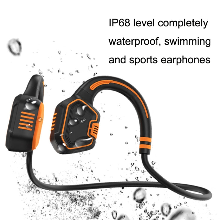 In-ear Waterproof Bone Conduction Earphone Magnetic Charging Swimming Sports Bluetooth Earphone(Blue) by bashfashion
