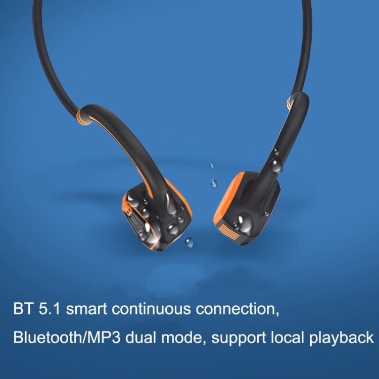 In-ear Waterproof Bone Conduction Earphone Magnetic Charging Swimming Sports Bluetooth Earphone(Blue) by bashfashion