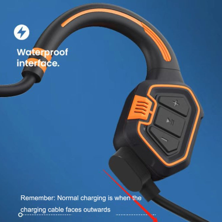 In-ear Waterproof Bone Conduction Earphone Magnetic Charging Swimming Sports Bluetooth Earphone(Blue) by bashfashion