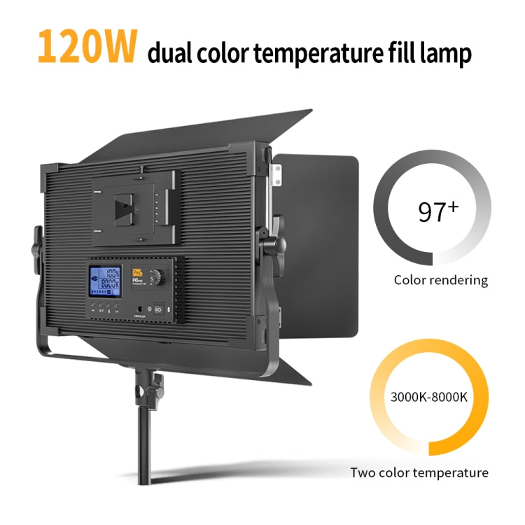 Pixel P45pro High Bright Dual Color Temperature Fill Light 120W Normal Bright Studio Camera Soft Light(A Set With US Plug Adaptor) by Pixel