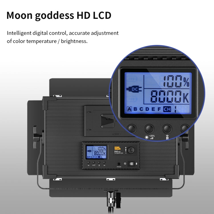 Pixel P45pro High Bright Dual Color Temperature Fill Light 120W Normal Bright Studio Camera Soft Light(A Set With UK Plug Adaptor) by Pixel