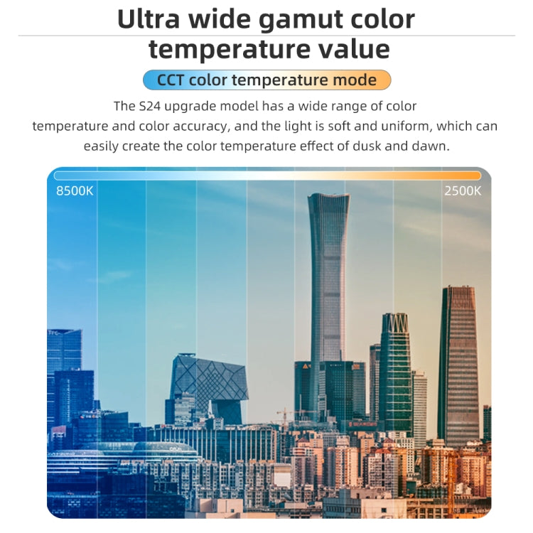 Pixel S24 RGB Fill Light Rod Handheld Portable Color Icelet Outdoor Videos Live Broadcast Studio Camera Stick Lamp(Standard Set+US Plug Adapter) by Pixel