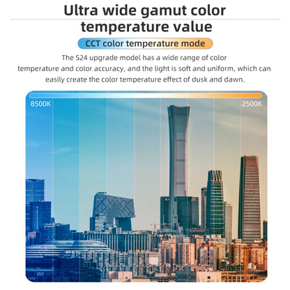 Pixel S24 RGB Fill Light Rod Handheld Portable Color Icelet Outdoor Videos Live Broadcast Studio Camera Stick Lamp(Standard Set+US Plug Adapter) by Pixel