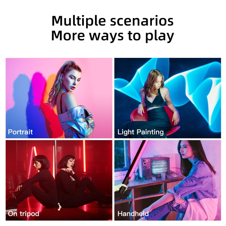 Pixel S24 RGB Fill Light Rod Handheld Portable Color Icelet Outdoor Videos Live Broadcast Studio Camera Stick Lamp(Standard Set+US Plug Adapter) by Pixel