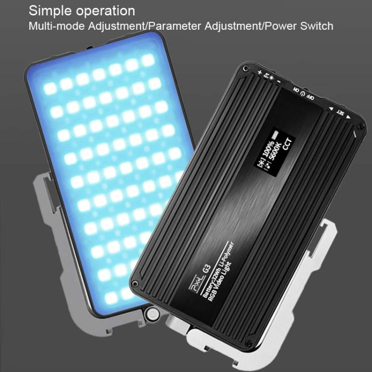 Pixel G3 Flat Panel RGB Fill Light Handheld Photography Camera Dimmable Desktop Mini Pocket Lamp(A Set) by Pixel