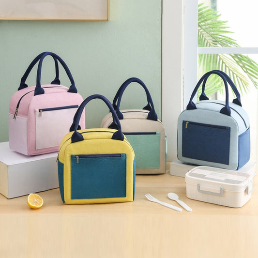 Match Color Cationic Lunch Box Handbag Aluminum Foil Thickened Waterproof Lunch Bag(Pink) by bashfashion