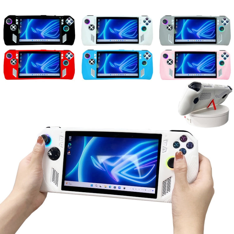 For ASUS ROG Ally Handheld Game Console Silicone Drop-proof Protective Case All-inclusive Case(Black) by bashfashion