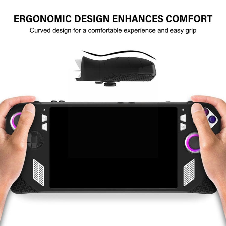 For ASUS ROG Ally Handheld Game Console Silicone Drop-proof Protective Case All-inclusive Case(Black) by bashfashion