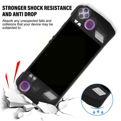 For ASUS ROG Ally Handheld Game Console Silicone Drop-proof Protective Case All-inclusive Case(Black) by bashfashion