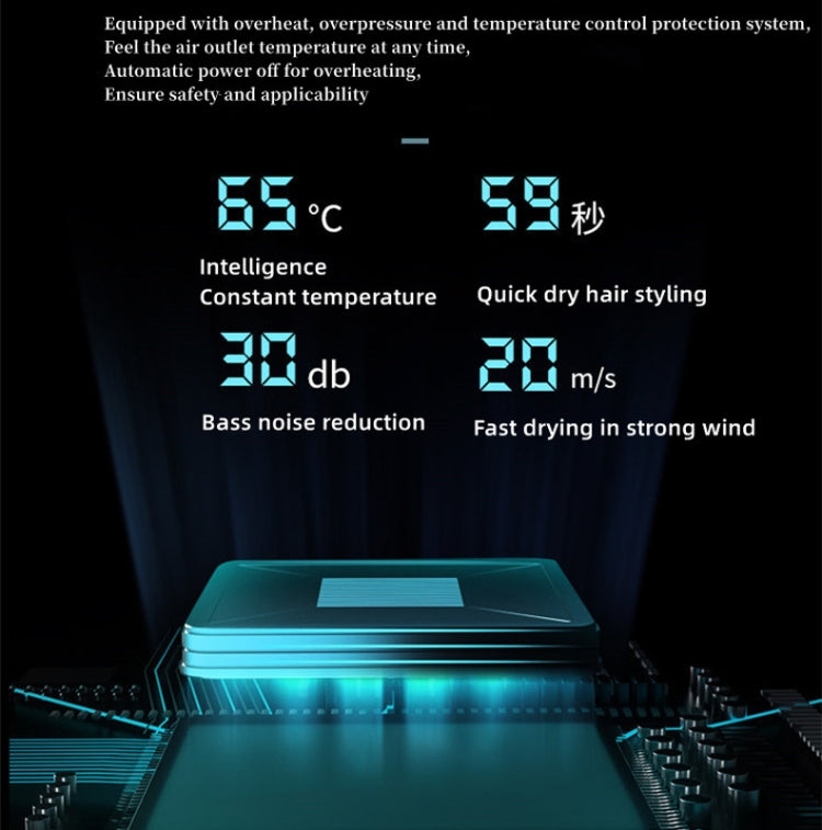 1600W Negative Ion Hair Dryer With 3 Speed Adjustment,CN Plug Standard Edition(Gray) by bashfashion