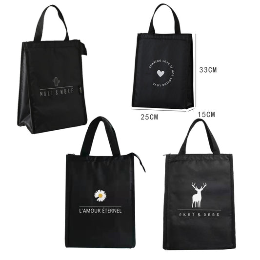 Vertical Version Thick Waterproof Insulation Bag Oxford Cloth Lunch Bag Tote Bag(Love) by bashfashion