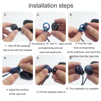 For Anker Soundcore Space A40 2pcs Headphones Silicone Anti-Lost Cord(Blue) by bashfashion