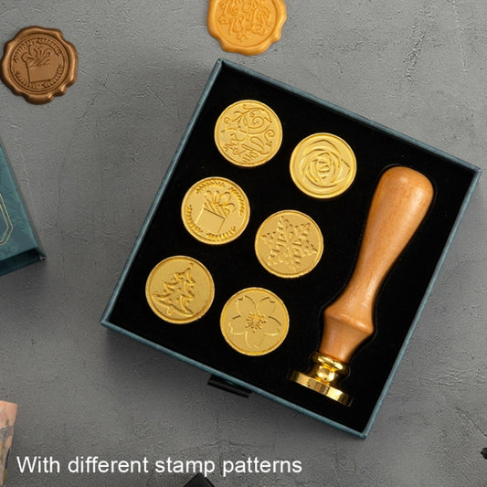 Gift Box Fire Paint Stamp Set Retro Handbook Material Accessories DIY Book Material(Green Box Gift) by bashfashion