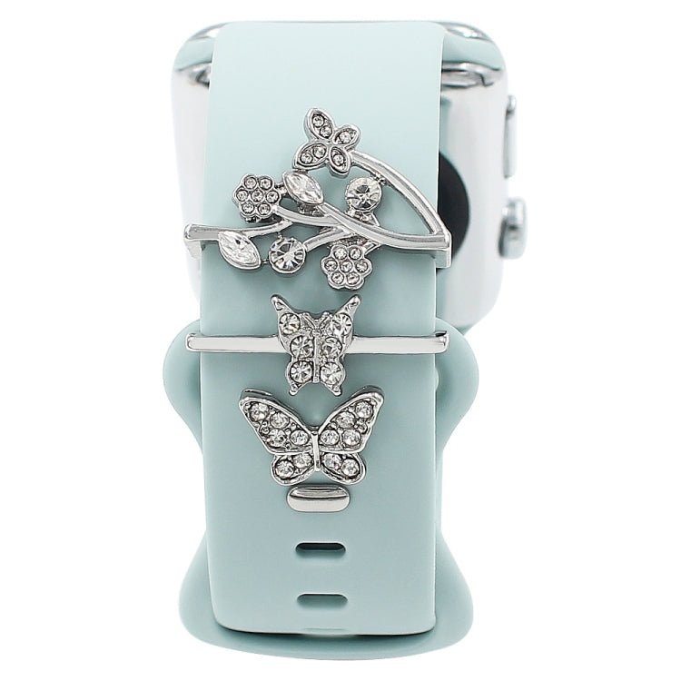 3pcs/Set Smart Watch Silicone Watch Band Decorative Ring Butterfly Buckle Watch Band Decorations(1) by bashfashion