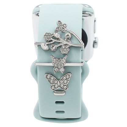3pcs/Set Smart Watch Silicone Watch Band Decorative Ring Butterfly Buckle Watch Band Decorations(1) by bashfashion