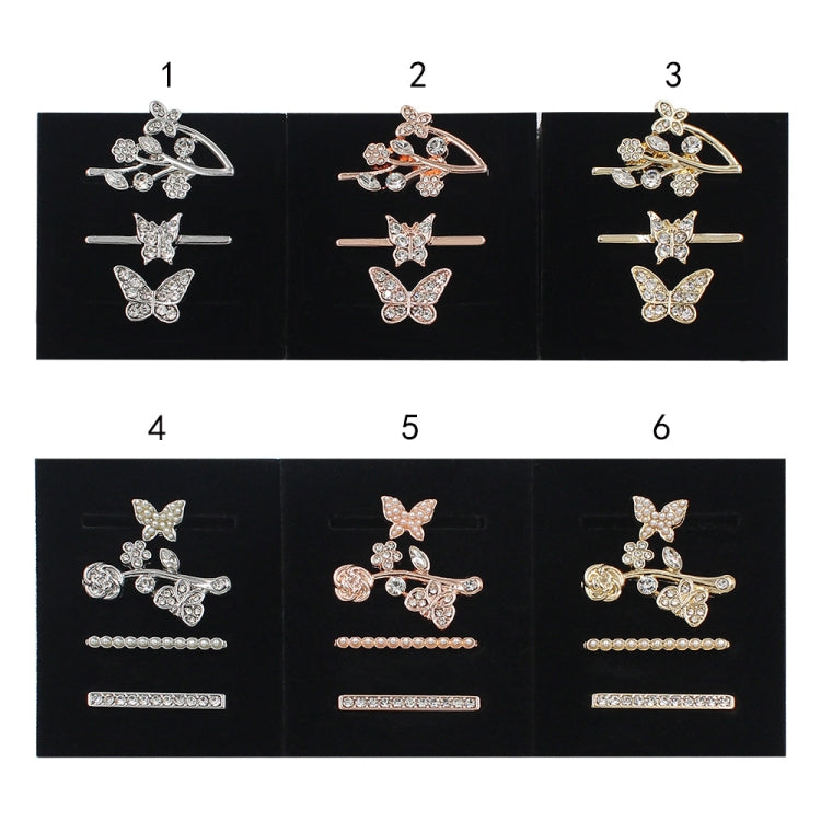 3pcs/Set Smart Watch Silicone Watch Band Decorative Ring Butterfly Buckle Watch Band Decorations(6) by bashfashion