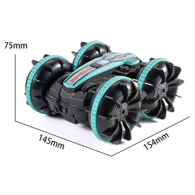 2.4G Amphibious Stunt Remote Control Car Double-sided Rolling Driving Children Electric Toys(Green) by bashfashion