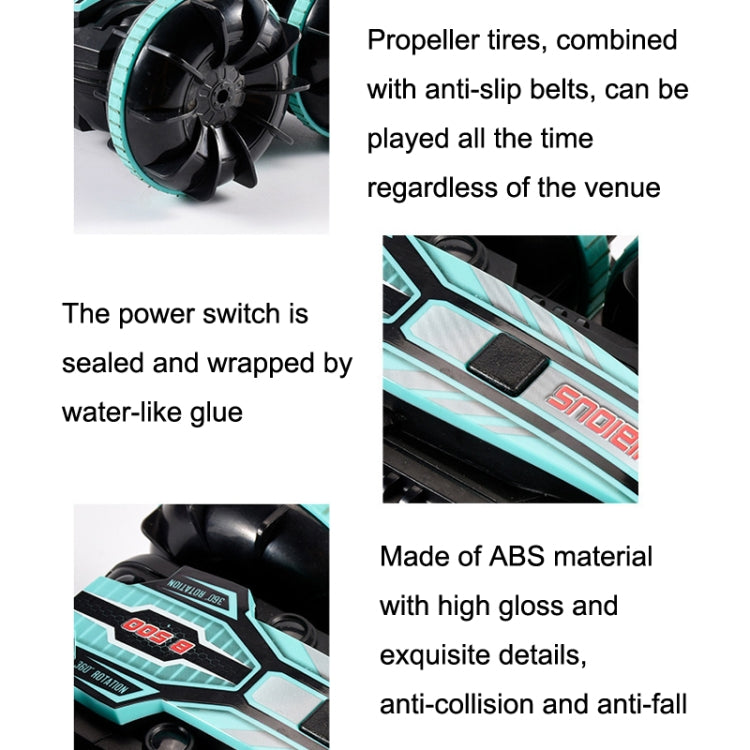 2.4G Amphibious Stunt Remote Control Car Double-sided Rolling Driving Children Electric Toys(Green) by bashfashion