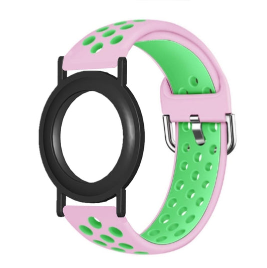 For AirTag Wrist Strap Wristband Anti Lost Bracelet Tracking Locator Silicon Protector(Pink Green) by bashfashion