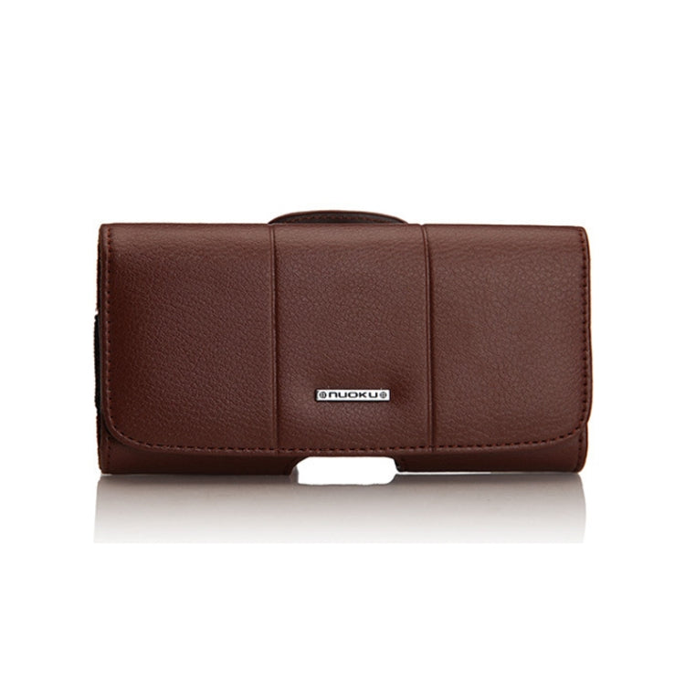 Nuoku Magnetic Flaps Leather Belt Case For Smart Phones, Size: 17.3 x 8 x 2.5cm 6.7 Inch(Brown) by Nuoku