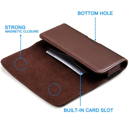 Nuoku Magnetic Flaps Leather Belt Case For Smart Phones, Size: 17.3 x 8 x 2.5cm 6.7 Inch(Brown) by Nuoku