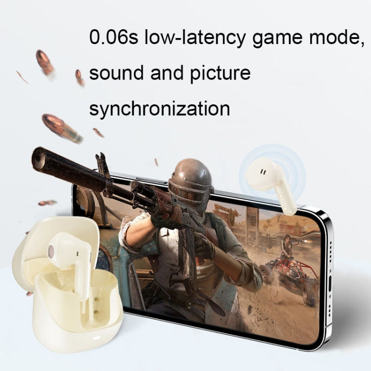 Havit S3 Merle Lite In-Ear ENC Call Noise Reduction Wireless Bluetooth Earphone(Gold White) by Havit