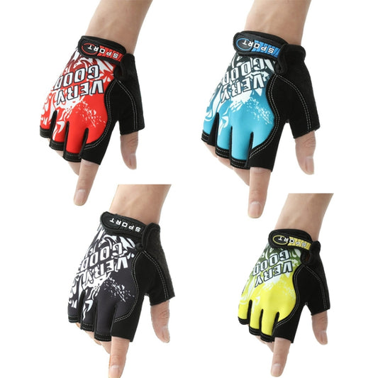 1pair Outdoor Sports Light and Breathable Summer Non-slip Fitness Half-finger Gloves(Black) by bashfashion