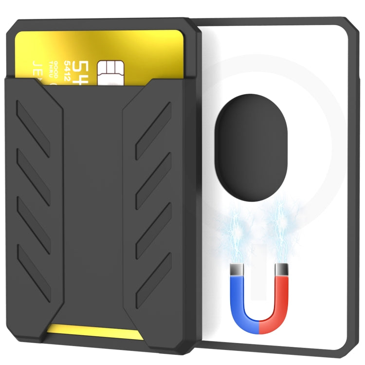 For iPhone 12 / 13 / 14 Series AhaStyle PT133-A Silicone Magnetic Card Case(Black) by AhaStyle