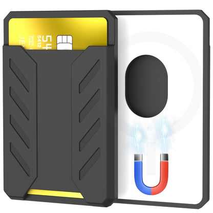 For iPhone 12 / 13 / 14 Series AhaStyle PT133-A Silicone Magnetic Card Case(Black) by AhaStyle