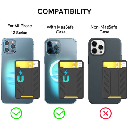 For iPhone 12 / 13 / 14 Series AhaStyle PT133-A Silicone Magnetic Card Case(Black) by AhaStyle