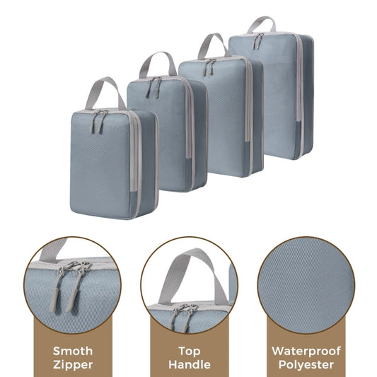 7 In 1 Compression Packing Cubes Expandable Travel Bags Luggage Organizer(Black) by bashfashion