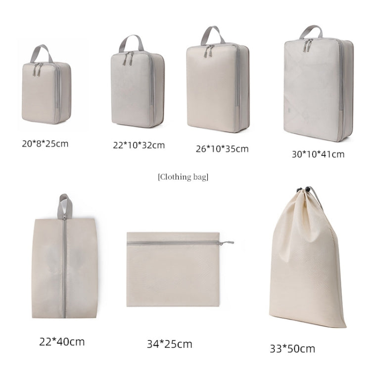 7 In 1 Compression Packing Cubes Expandable Travel Bags Luggage Organizer(Black) by bashfashion