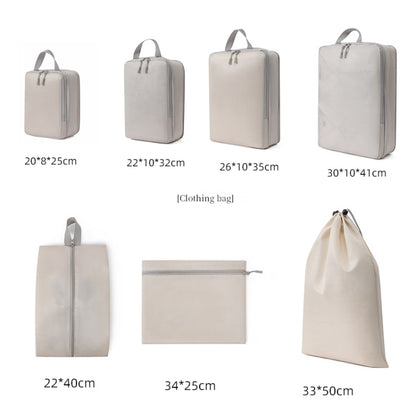 7 In 1 Compression Packing Cubes Expandable Travel Bags Luggage Organizer(Black) by bashfashion