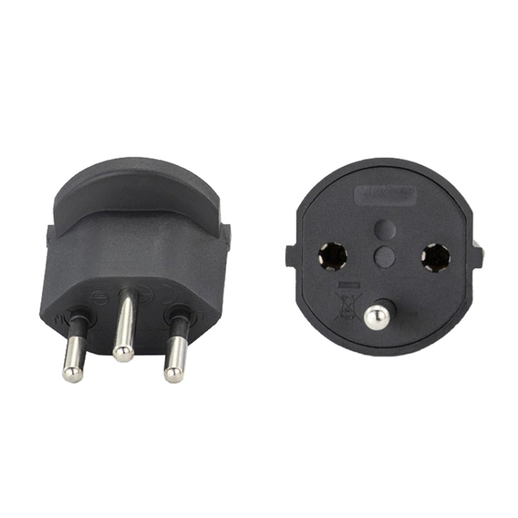 EU to Switzerland Convertible Plug With Ground Wire Travel Adaptor(Black) by bashfashion