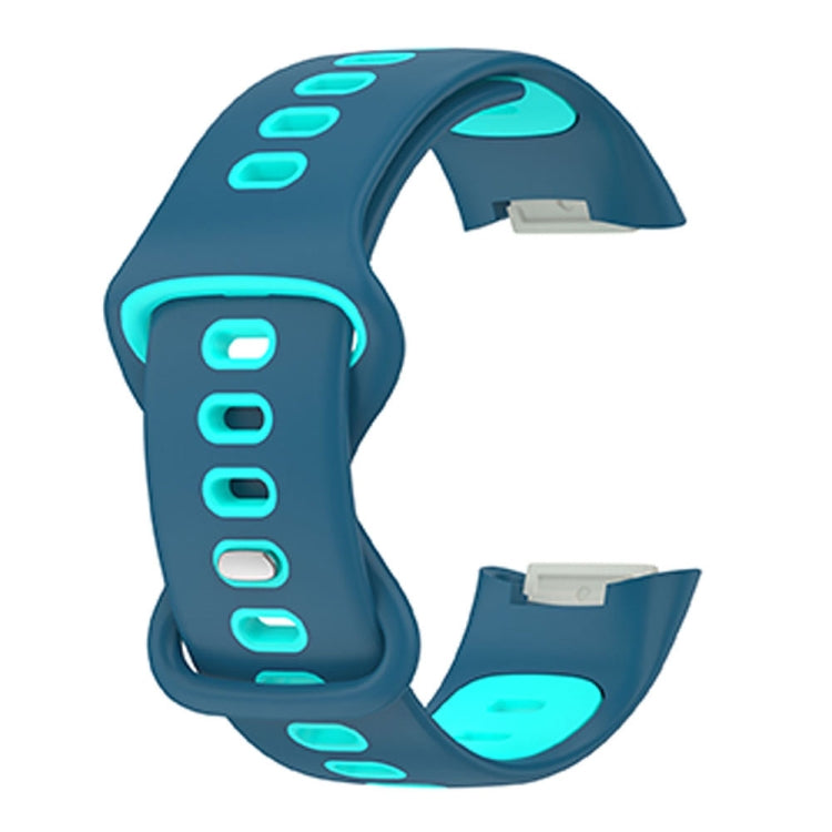 For Fitbit Charge 5 Smart Watch Sports Waterproof Two-Color Silicone Band(Blue Water Duck) by bashfashion