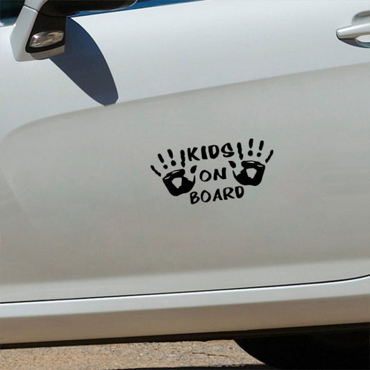 10pcs Kids On Board Warning Car Stickers Reflective Scratch Body Stickers(White) by bashfashion