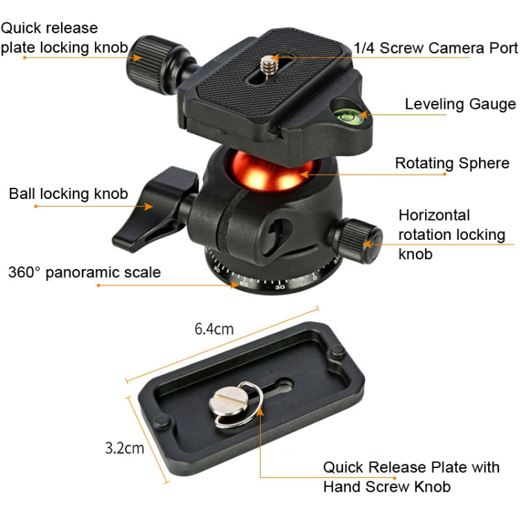 TRIOPO K268+KJ36 DSLR Tripod Photography Stand Portable Cell Phone Micro SLR Tripod by TRIOPO