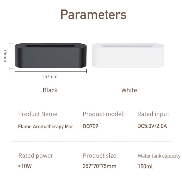 DQ709 Flame Aromatherapy Diffuser Quiet USB Air Humidifier(White) by bashfashion