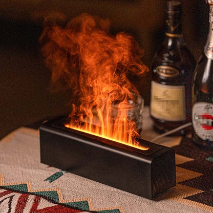 DQ711 Flame Aromatherapy Diffuser Quiet USB Air Humidifier(Black) by bashfashion