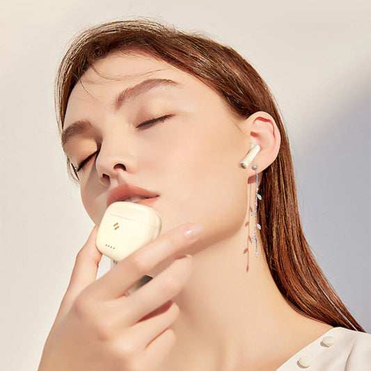 Havit ENC TWS Super Long Battery Life ENC Noise Reduction Wireless Bluetooth Earphones, Spec: S3 Pro (Gold White) by Havit