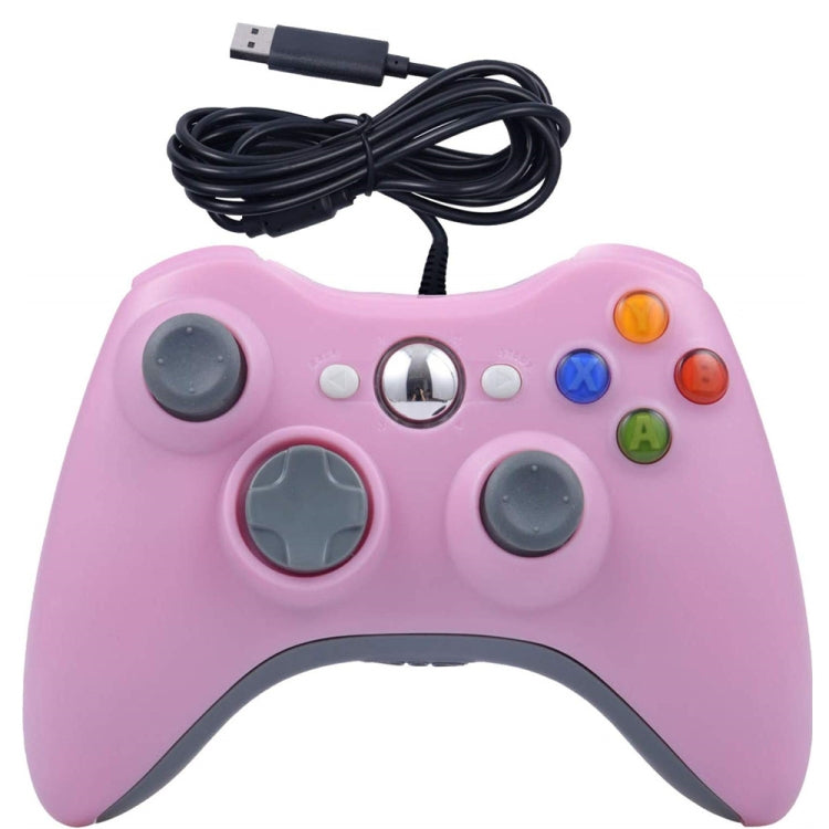 For XBOX 360 Console And PC USB Dual Vibration Wired Gamepad(Pink) by bashfashion