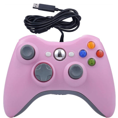 For XBOX 360 Console And PC USB Dual Vibration Wired Gamepad(Pink) by bashfashion