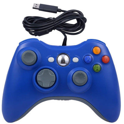 For XBOX 360 Console And PC USB Dual Vibration Wired Gamepad(Blue) by bashfashion