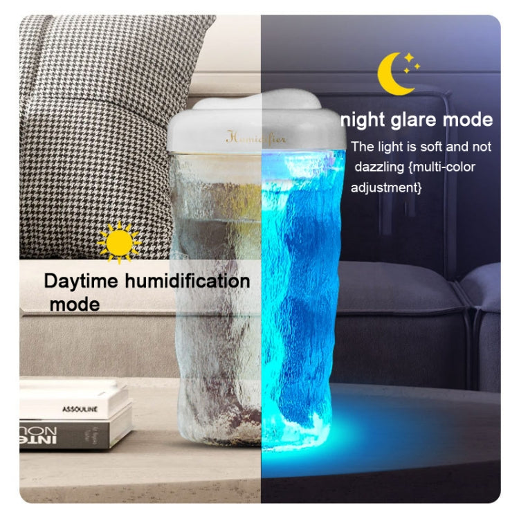 Iceberg Small Car Humidifier Atomization Mute Colorful Aromatherapy Machine(White) by bashfashion