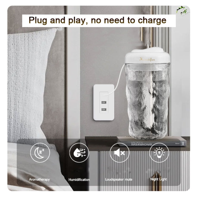 Iceberg Small Car Humidifier Atomization Mute Colorful Aromatherapy Machine(White) by bashfashion