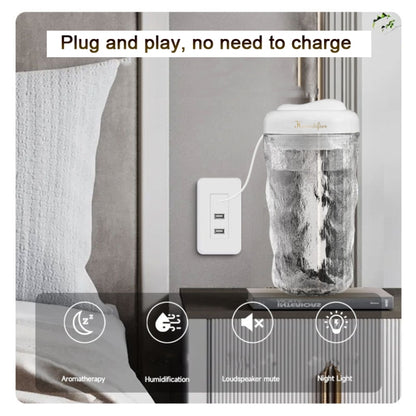 Iceberg Small Car Humidifier Atomization Mute Colorful Aromatherapy Machine(White) by bashfashion