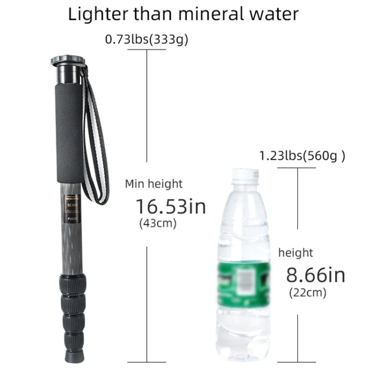 BEXIN P285C Carbon Fiber DSLR Camera Monopod Mountaineering Stick Photography Selfie Holder by BEXIN