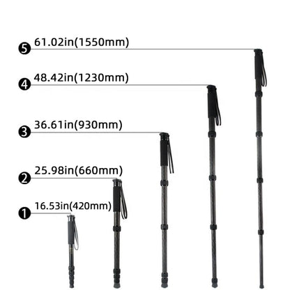 BEXIN P285C Carbon Fiber DSLR Camera Monopod Mountaineering Stick Photography Selfie Holder by BEXIN